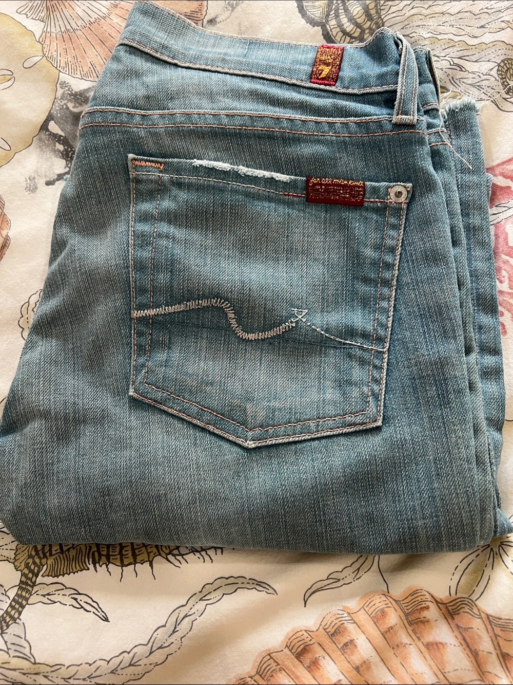 7 For All Mankind Light Blue Boot Cut Jeans